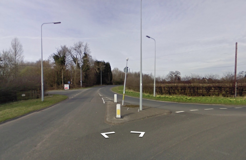 Weston Hall Roundabout with Main Road exit and site access points